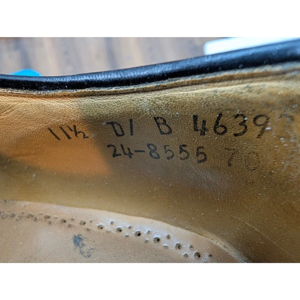 Johnston & Murphy Leather Wingtip Oxford Brogue Dress Shoes Men's 11.5‎ B Black